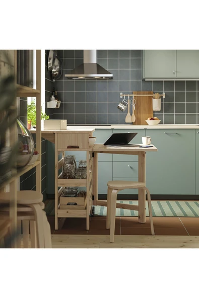 Taşınabilir, Katlanır Mutfak Masası, Çam, 1-2 Kişilik, Katlanabilir - Resim 6