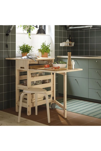 Taşınabilir, Katlanır Mutfak Masası, Çam, 1-2 Kişilik, Katlanabilir - Resim 7
