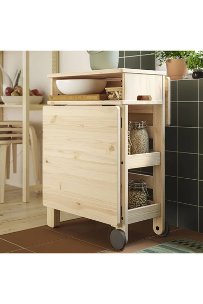 Taşınabilir, Katlanır Mutfak Masası, Çam, 1-2 Kişilik, Katlanabilir - Resim 3