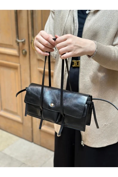 Siyah Yeni Sezon Juno Model Kadın El Ve Omuz Çantası - 2