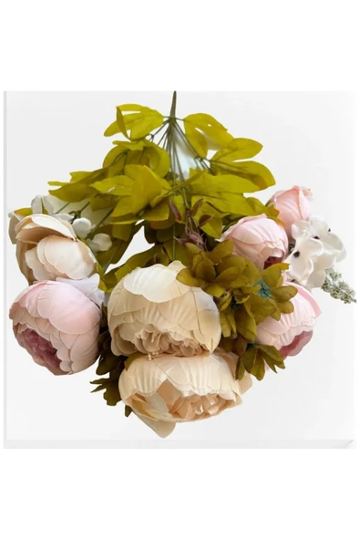 Yapay Pembe Marsilya Gül Demeti 50 cm 8 kafa vazo Saksı özel gün sevgililer gunu - 2