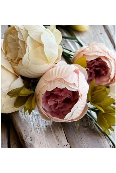 Yapay Pembe Marsilya Gül Demeti 50 cm 8 kafa vazo Saksı özel gün sevgililer gunu