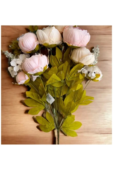 Yapay Pembe Marsilya Gül Demeti 50 cm 8 kafa vazo Saksı özel gün sevgililer gunu - 3