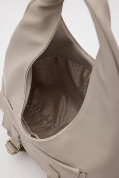 Kadın Yeni Sezon Bej Cepli Omuz Çantası - 2