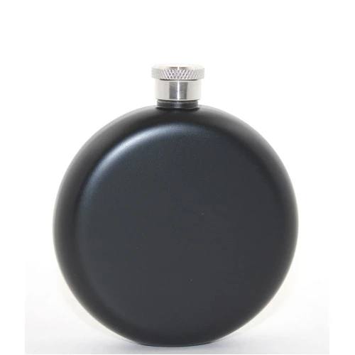 Paslanmaz Çelik Yuvarlak 5 Oz Tekli Matara Siyah Renk ürün görseli