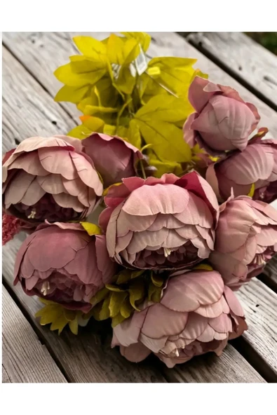 Yapay Marsilya Gül kurusu 8 kafa 50 cm Gül Buketi vazo Saksı sevgililer günü cicegi - Resim 2