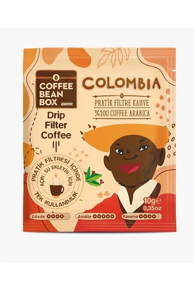 Colombia Pratik Filtre Kahve 10 gr X 10 Adet Aç-iç-at - 3