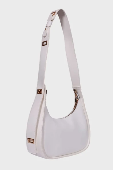 Yeni Sezon Beyaz Kadın Kademeli Askılı Çapraz Baget Omuz Çanta - Resim 2