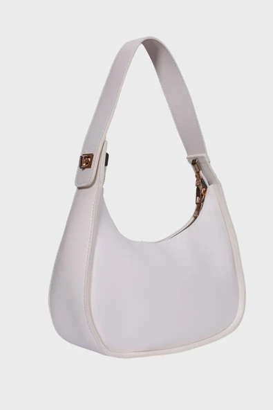 Yeni Sezon Beyaz Kadın Kademeli Askılı Çapraz Baget Omuz Çanta - Resim 3