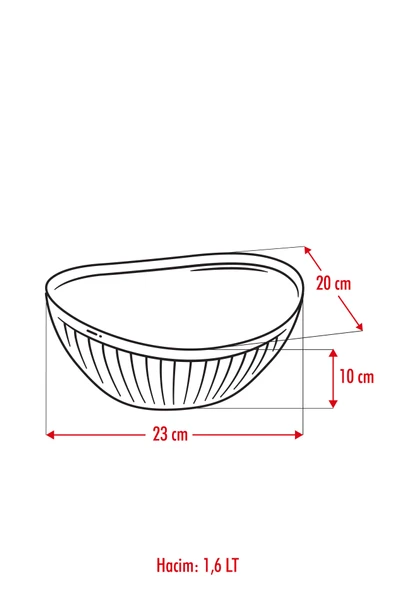 Akrilik Barok Mürdüm Orta Boy Oval Meyve & Salata Kasesi & Karıştırma Kabı / 1,6 Lt  (CAM DEĞİLDİR) - 5