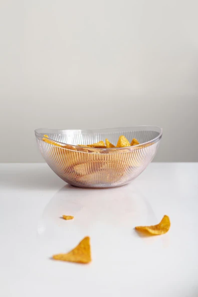Akrilik Barok Şeffaf Orta Boy Oval Meyve & Salata Kasesi & Karıştırma Kabı / 1,6 Lt  (CAM DEĞİLDİR) - 4