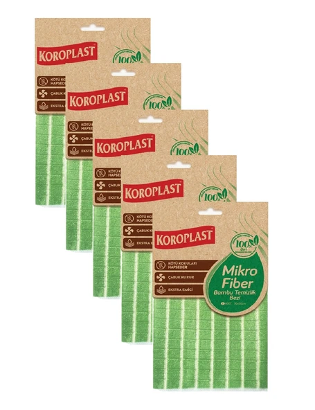 Koroplast Mikrofiber Bambu Temizlik Bezi 30 x 30 Cm x 5 Adet - 2