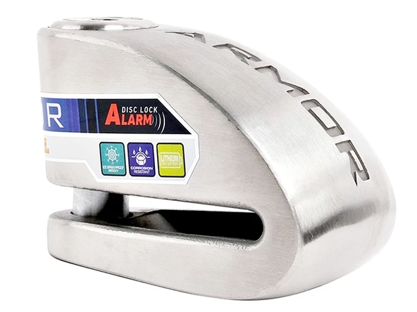Armor 614 MVA Alarmlı Motorsiklet Disk Kilidi Mil Çapı 14mm Paslanmaz Çelik - Resim 2