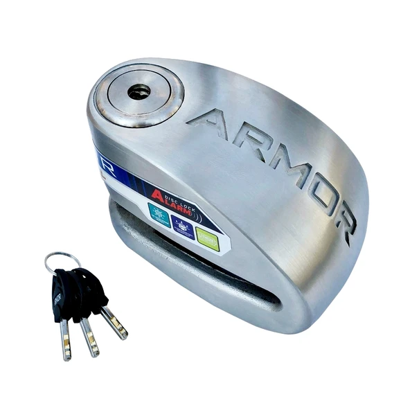 Armor 614 MVA Alarmlı Motorsiklet Disk Kilidi Mil Çapı 14mm Paslanmaz Çelik - Resim 3