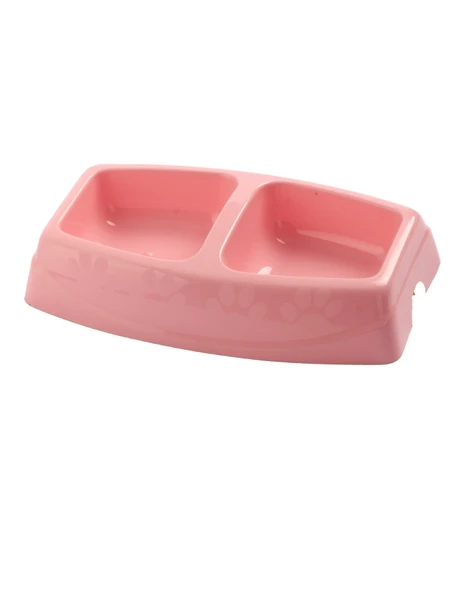 2'li Küçük Yavru Kedi Mama ve Su Kabı 23,5 x 15,5 cm Plastik - 7