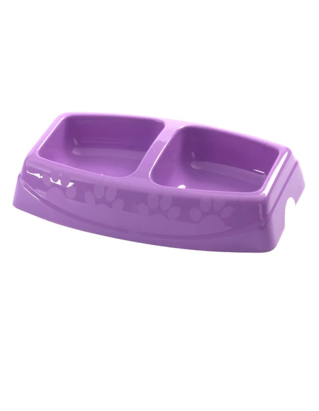 2'li Küçük Yavru Kedi Mama ve Su Kabı 23,5 x 15,5 cm Plastik - 4