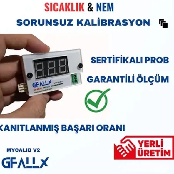 Gfallx V2 Mycalib Kalibrasyon Cihazı | Kuluçka Isı, Sıcaklık ve Nem Ölçer | Yerli Ürün - 2