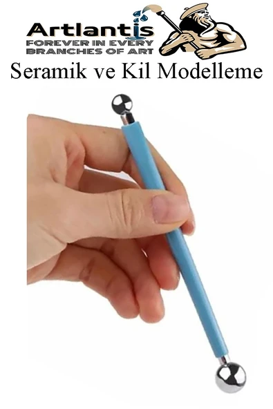Top Uçlu Seramik ve Kil Modelleme Seti 4 lü 1 Paket Polimer Kil Şekillendirme Çömlek Oyma Çiçek Marzipan Mandala Top Ütü - 2
