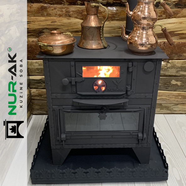 Nurak 65X50 Camlı Kömür Kuzinesi