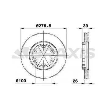 ON FREN DISK AYNASI NISSAN TERRANO-PICK-UP-PATHFINDER 277x26x6DLxHAVALI - BRAXIS AE0130