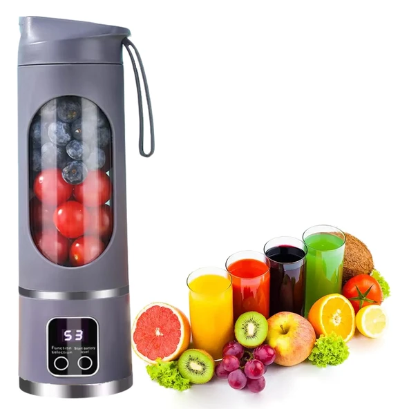 POWERMASTER PM-25965 450ML SHAKEN TAKE KİŞİSEL SMOOTHİE TAŞINABİLİR BLENDER MEYVE SIKACAĞI ŞARJLI MOR - 3
