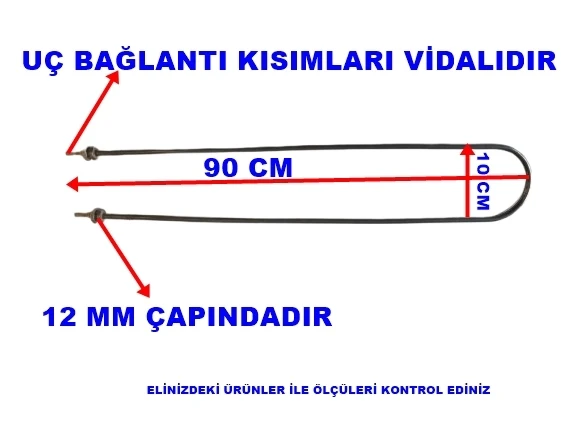 ENDER Benmari 90cm 2500w Rekorlu Düz Rezistans 220V 8.5? Cr-Ni