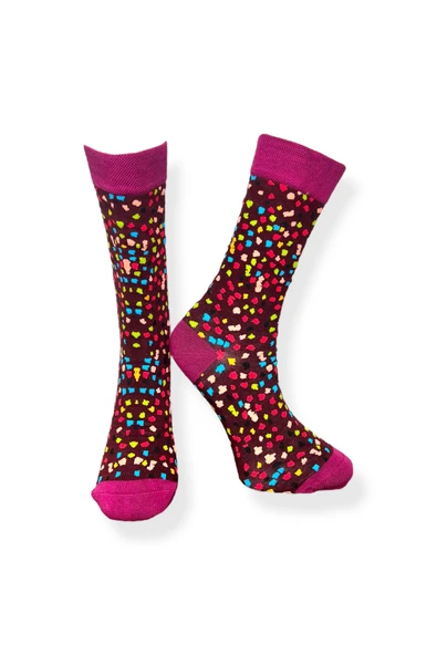 Tekli Unisex Desenli Mor Renkli Esnek Nem Alabilen Pamuklu Çorap ürün görseli