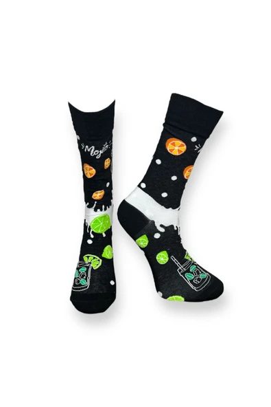 4'lü Unisex Esnek Nem Alabilen Pamuklu Renkli Ve Desenli Soket Çoraplar - Resim 5