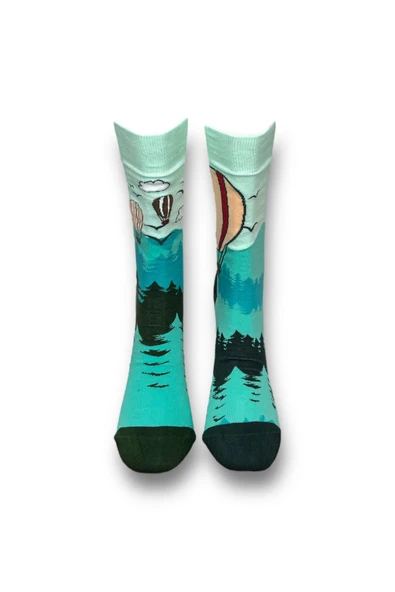 2'li Unisex Esnek Nem Alabilen Pamuklu Renkli Ve Desenli Soket Çoraplar - Resim 4