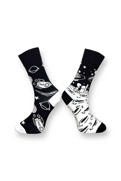 3'lü Unisex Esnek Nem Alabilen Pamuklu Renkli Ve Desenli Soket Çoraplar - Resim 5