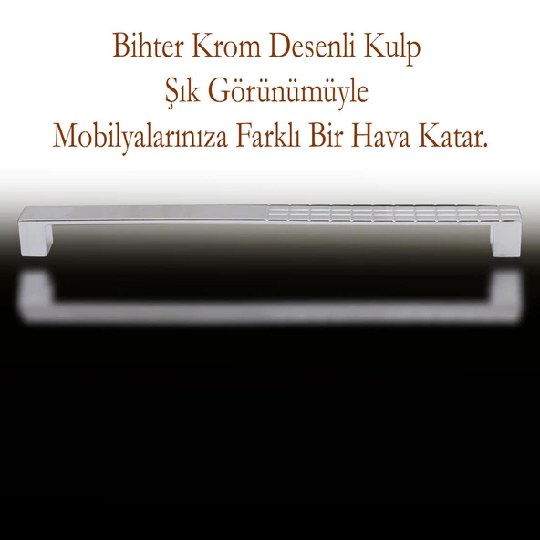 10 Adet Bihter Mobilya Mutfak Dolabı Çekmece Dolap Kapak Kulpu Kulbu Metal Krom (224 MM-22.4 CM) - 3