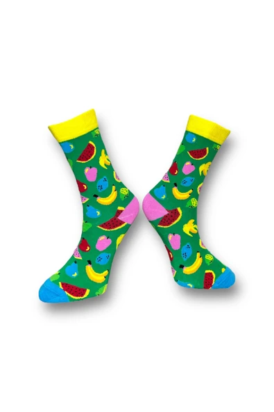 3'lü Unisex Esnek Nem Alabilen Pamuklu Renkli Ve Desenli Soket Çoraplar - Resim 7