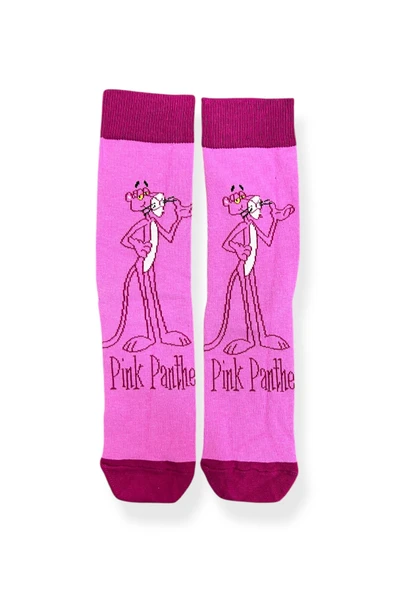 Tekli Unisex Anime Desenli Pembe Renkli Esnek Nem Alabilen Pamuklu Çorap ürün görseli