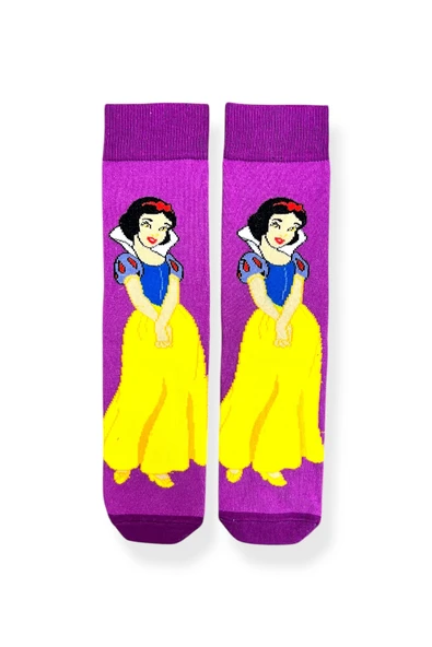 Tekli Unisex Anime Desenli Mor Renkli Esnek Nem Alabilen Pamuklu Çorap ürün görseli