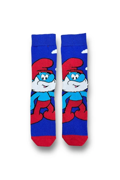 Tekli Unisex Anime Desenli Lacivert Renkli Esnek Nem Alabilen Pamuklu Çorap ürün görseli