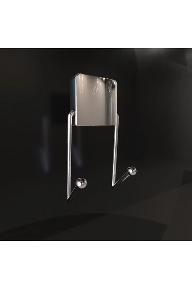 Decorev DC-4772 Dekoratif Yapıştırmalı Banyo Mutfak Metal Iki Kancalı Askı Krom Vidasız Montaj - 2