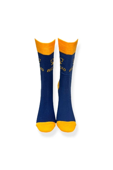 Tekli Unisex Düz Lacivert Renkli Esnek Nem Alabilen Pamuklu Çorap - Resim 4