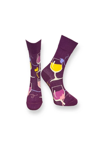 2'li Unisex Esnek Nem Alabilen Pamuklu Renkli Ve Desenli Soket Çoraplar - Resim 5