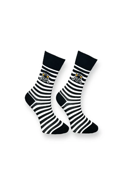 3'lü Unisex Esnek Nem Alabilen Pamuklu Renkli Ve Desenli Soket Çoraplar - Resim 5