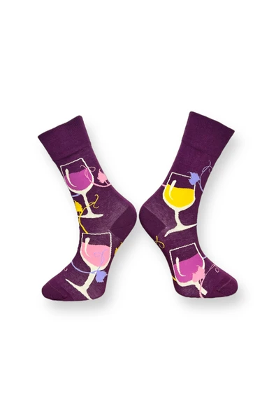 2'li Unisex Esnek Nem Alabilen Pamuklu Renkli Ve Desenli Soket Çoraplar - Resim 6