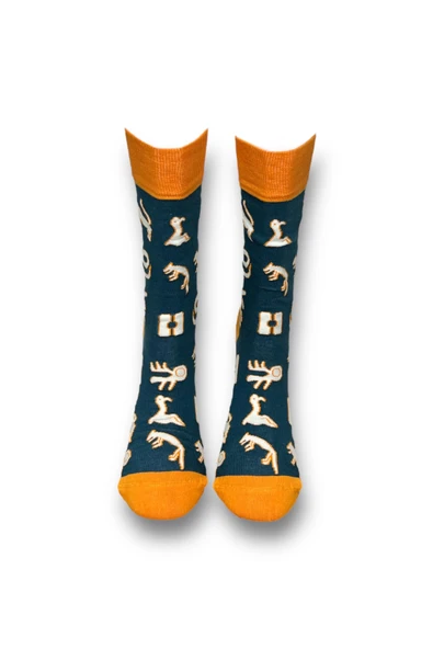 2'li Unisex Esnek Nem Alabilen Pamuklu Renkli Ve Desenli Soket Çoraplar - Resim 4