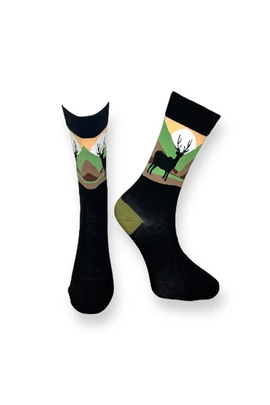 2'li Unisex Esnek Nem Alabilen Pamuklu Renkli Ve Desenli Soket Çoraplar - Resim 2