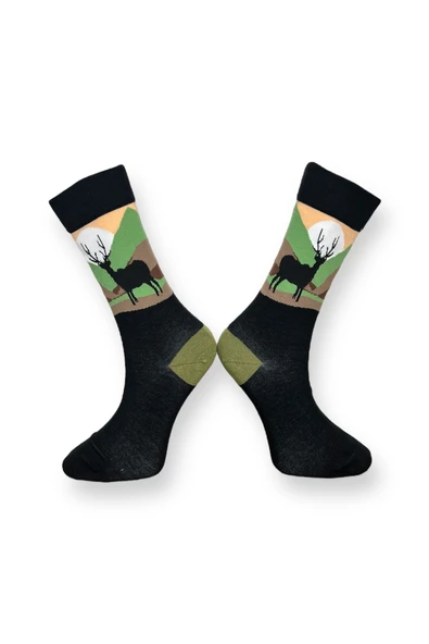 2'li Unisex Esnek Nem Alabilen Pamuklu Renkli Ve Desenli Soket Çoraplar - Resim 3