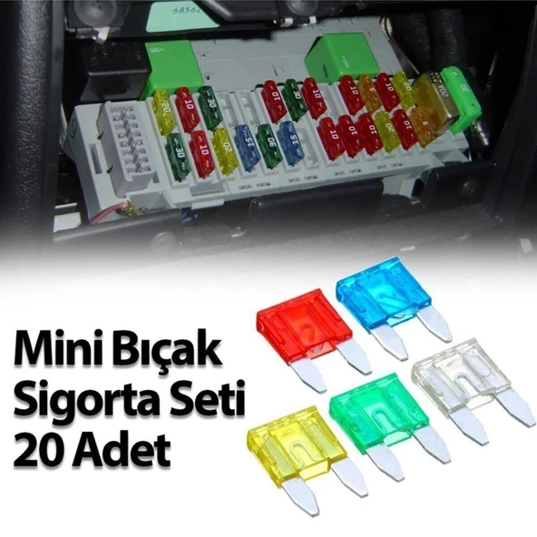 Mini Bıçak Sigorta 10 15 20 25 30 Amper 20 Adet - 6