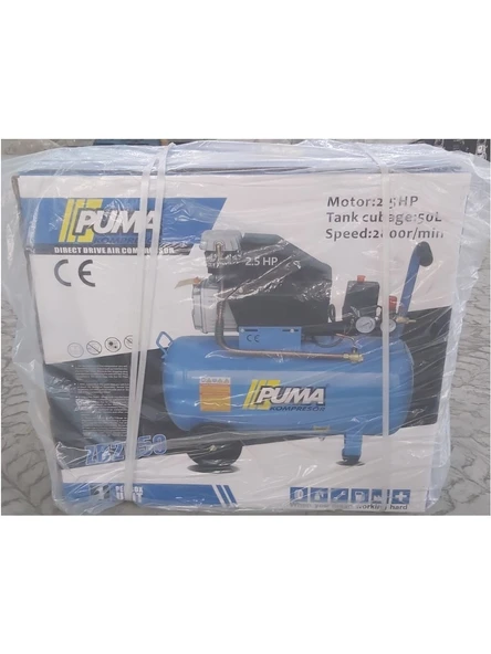 PİSTONLU KOMPRESÖR - 50 Lt - 2.5 HP - 8 Bar - Hava Üretimi: 200 Lt/dk. - 220 Volt - 8