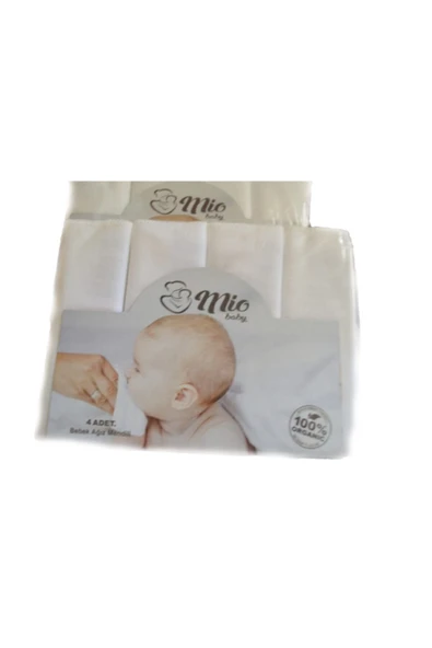 MY MİO BABY Bebek Ağız Mendili %100 Organik 4'lü Paket (Pembe)