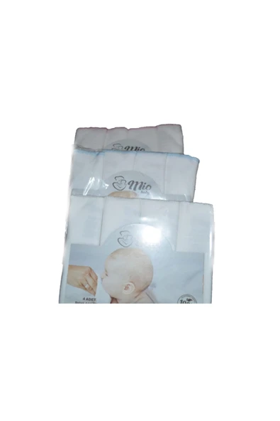 MY MİO BABY Bebek Ağız Mendili %100 Organik 4'lü Paket (Beyaz) - 6