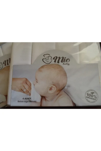 MY MİO BABY Bebek Ağız Mendili %100 Organik 4'lü Paket (Pembe) - 4