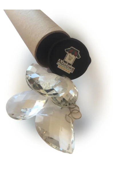 ABOOWE Damla Kristal Avize Taşı 5 Adet Cam Lazer Kesim 50 Mm