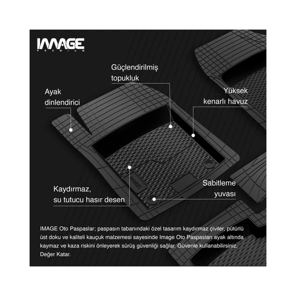 13 MM Mitsubishi Eclipse Cross 2022 ile uyumlu 5D Havuzlu Üniversal Paspas BEJ - 5